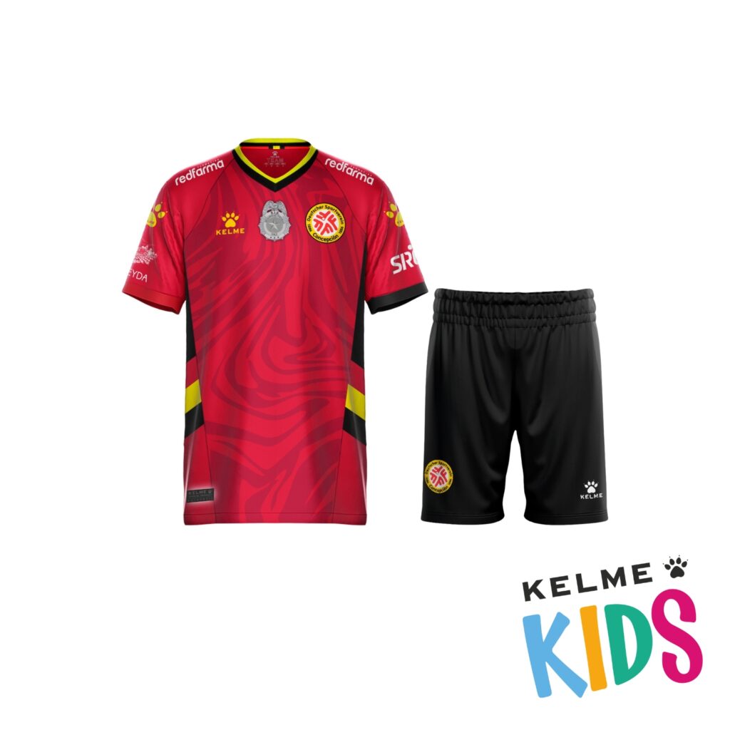 Indumentaria de Fútbol Visita Niño Club Deportivo Alemán 2025 Kelme